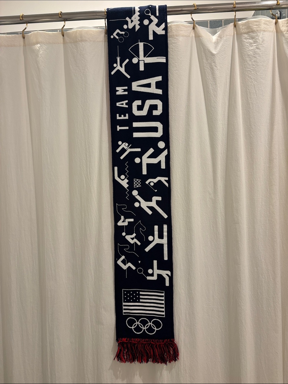 Team USA Navy Scarf with Olympic Symbols